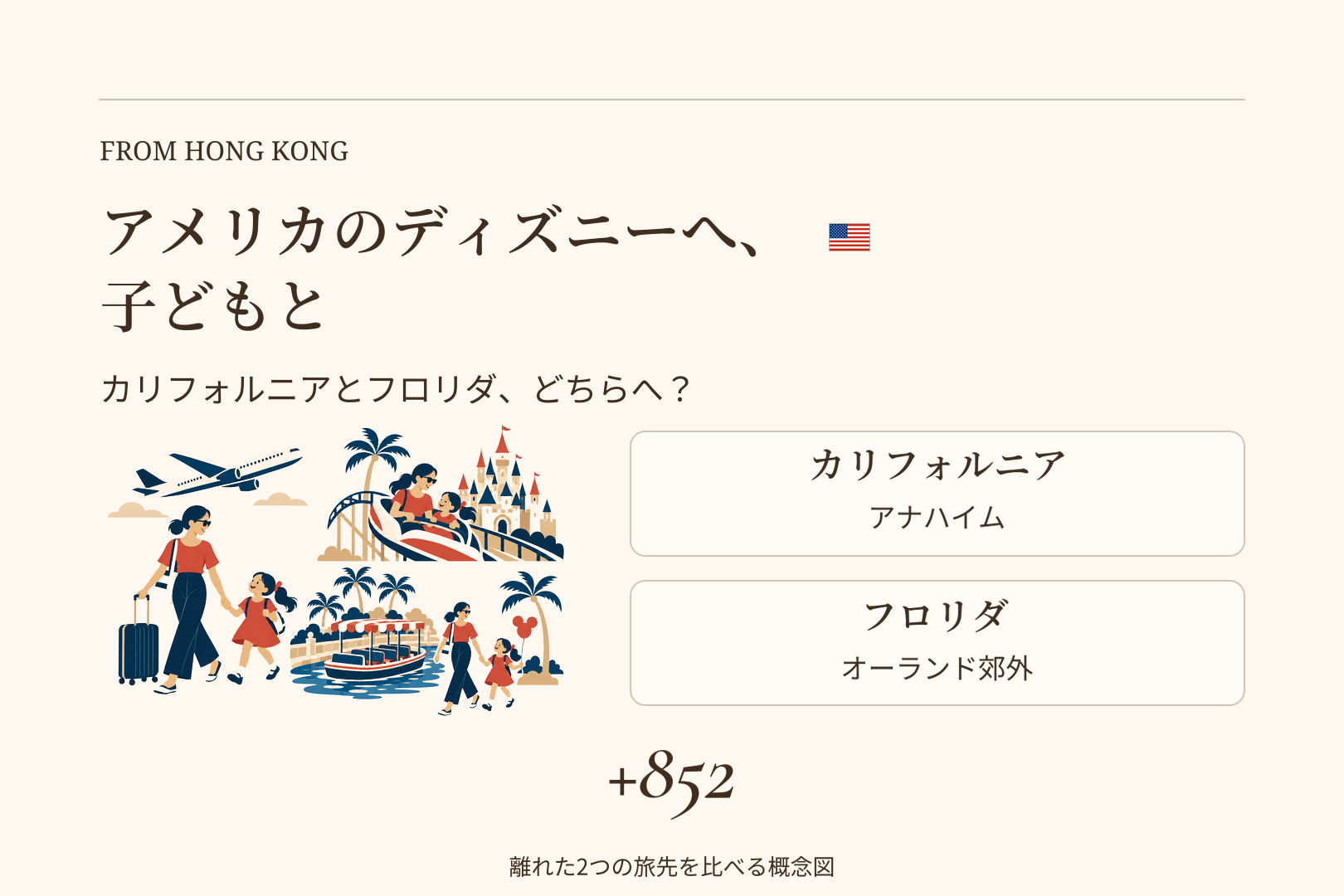 アメリカのディズニーへ、子どもと｜カリフォルニアとフロリダ、香港から行くならどちらかの記事画像